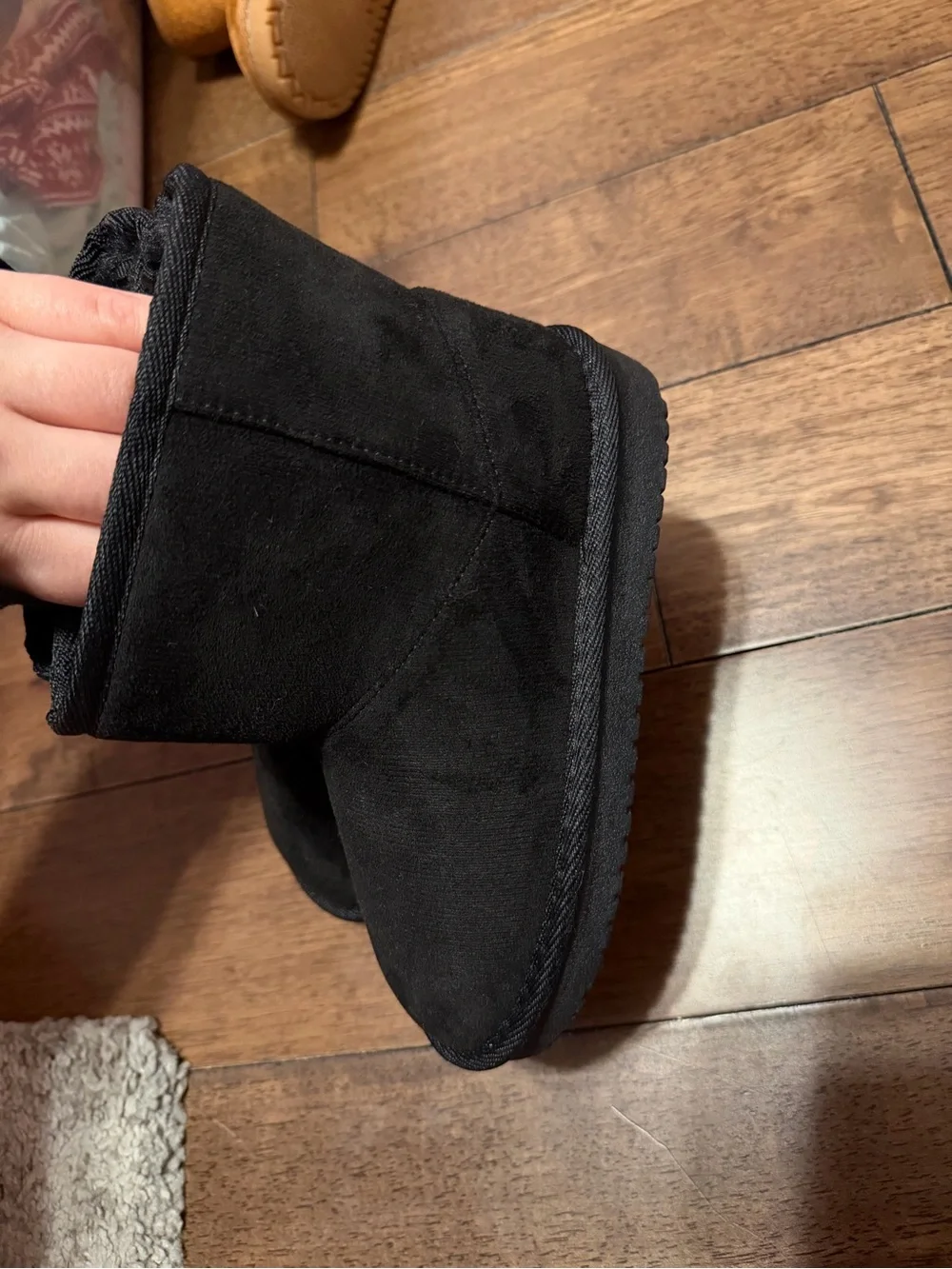 The Children's Place Kids Black Cozy Suede Booties